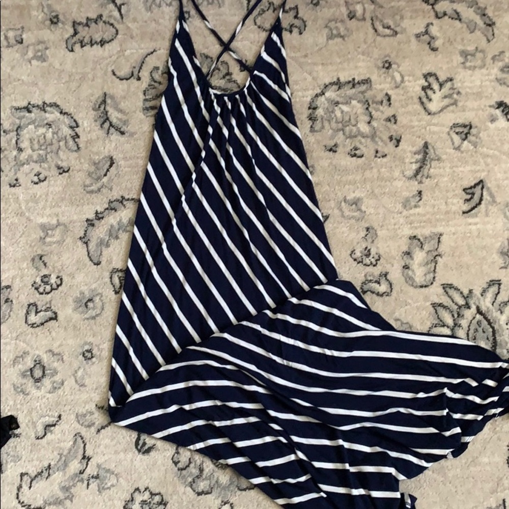 Maxi dress with criss cross and open back